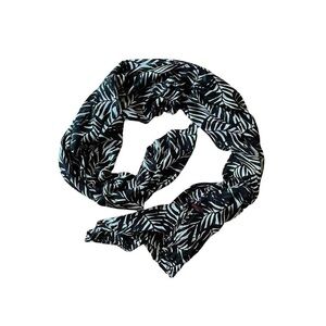 Indiska Black White Tropical Leaf Scarf